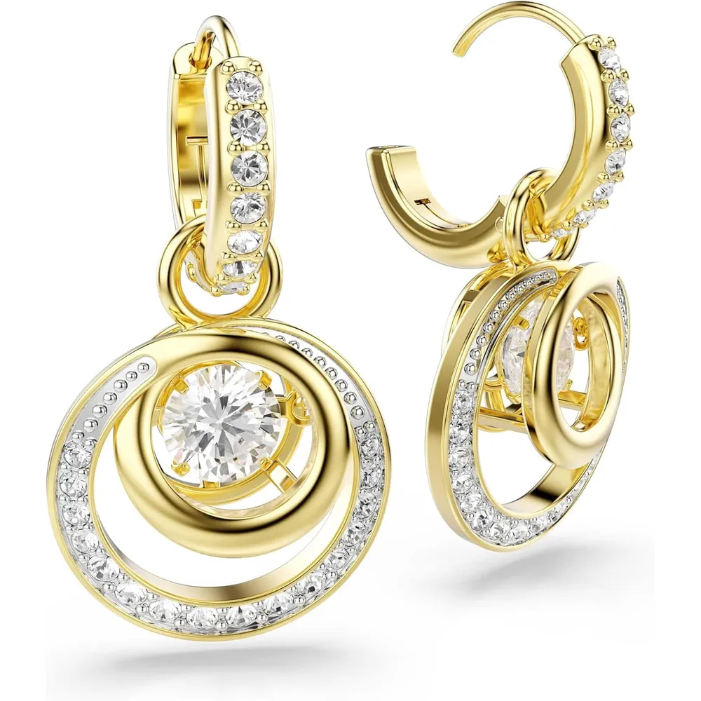 SWAROVSKI ARETES COLGANTES HYPERBOLA PARA MUJER | DORADO/BLANCO