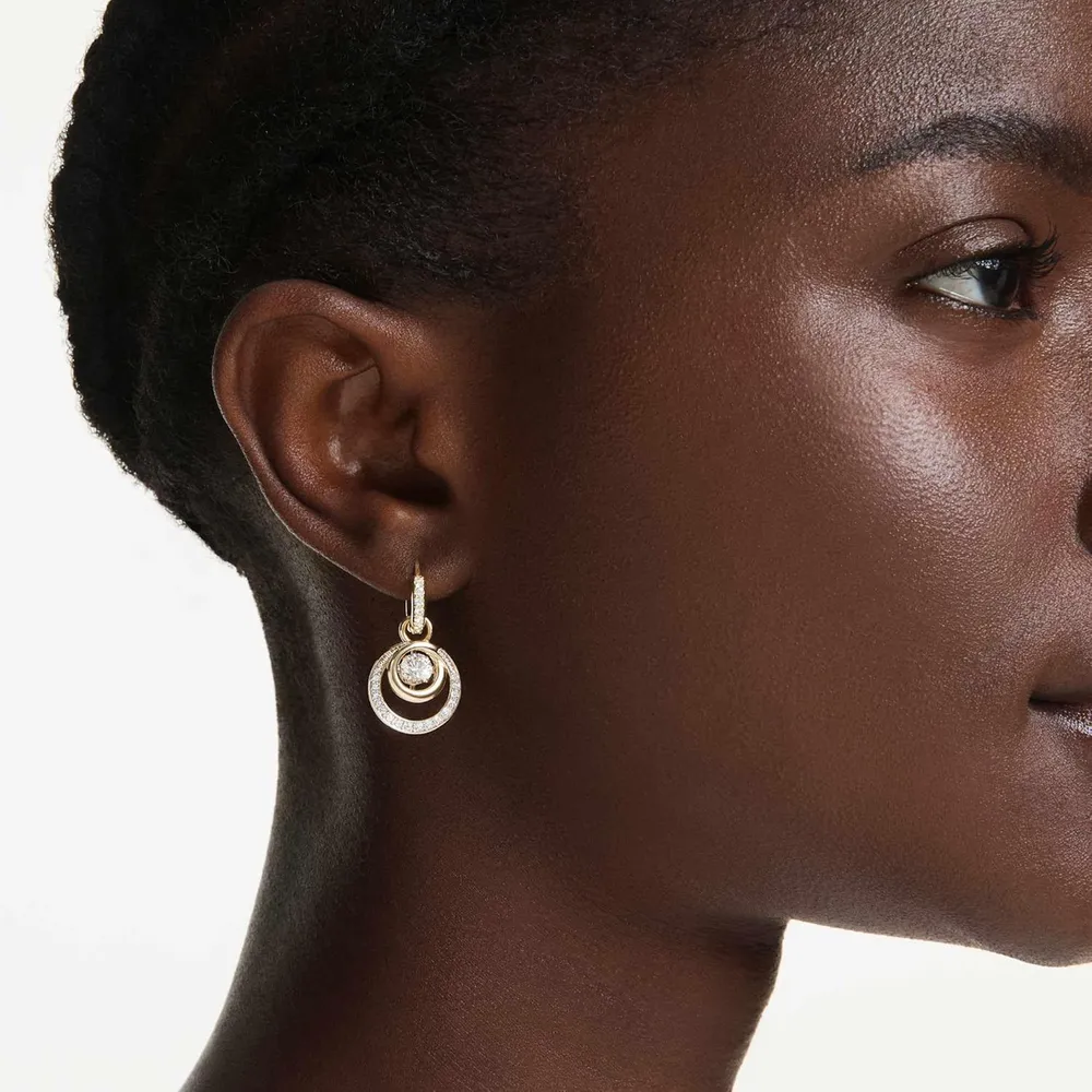 SWAROVSKI ARETES COLGANTES HYPERBOLA PARA MUJER | DORADO/BLANCO