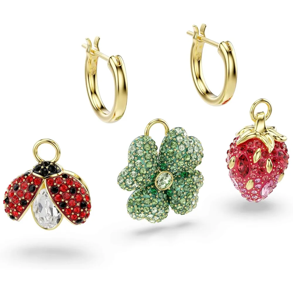 SWAROVSKI ARETES COLGANTES IDYLLIA PARA MUJER | VERDE/ROJO