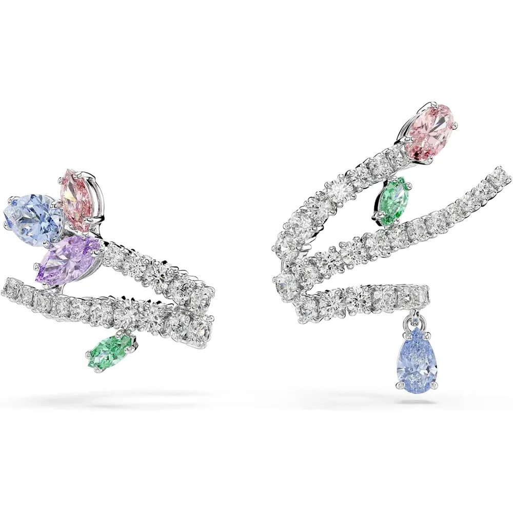 SWAROVSKI ARETES EAR CUFF CRISTALES ZIRCONIA ACABADO RODIO PARA MUJER | MULTICOLOR