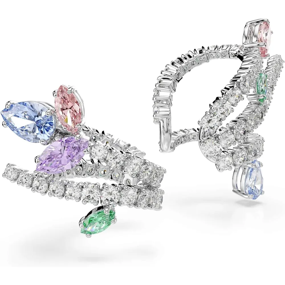 SWAROVSKI ARETES EAR CUFF CRISTALES ZIRCONIA ACABADO RODIO PARA MUJER | MULTICOLOR