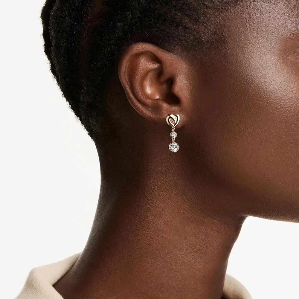 SWAROVSKI ARETES COLGANTES LIFELONG PARA MUJER | DORADO/BLANCO