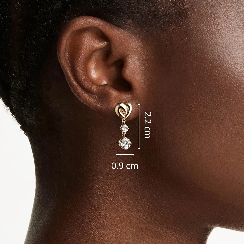 SWAROVSKI ARETES COLGANTES LIFELONG PARA MUJER | DORADO/BLANCO