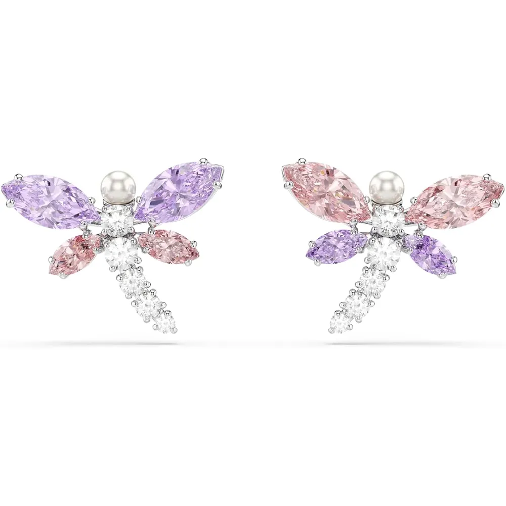 SWAROVSKI ARETES ESTUDIO LIBÉLULA ACABADO RODIO PARA MUJER | MULTICOLOR