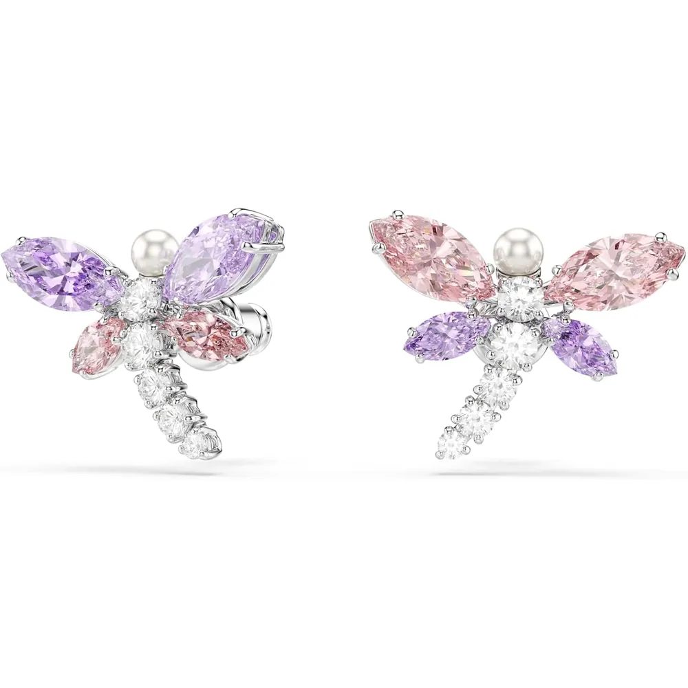 SWAROVSKI ARETES ESTUDIO LIBÉLULA ACABADO RODIO PARA MUJER | MULTICOLOR