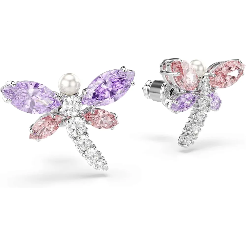SWAROVSKI ARETES ESTUDIO LIBÉLULA ACABADO RODIO PARA MUJER | MULTICOLOR