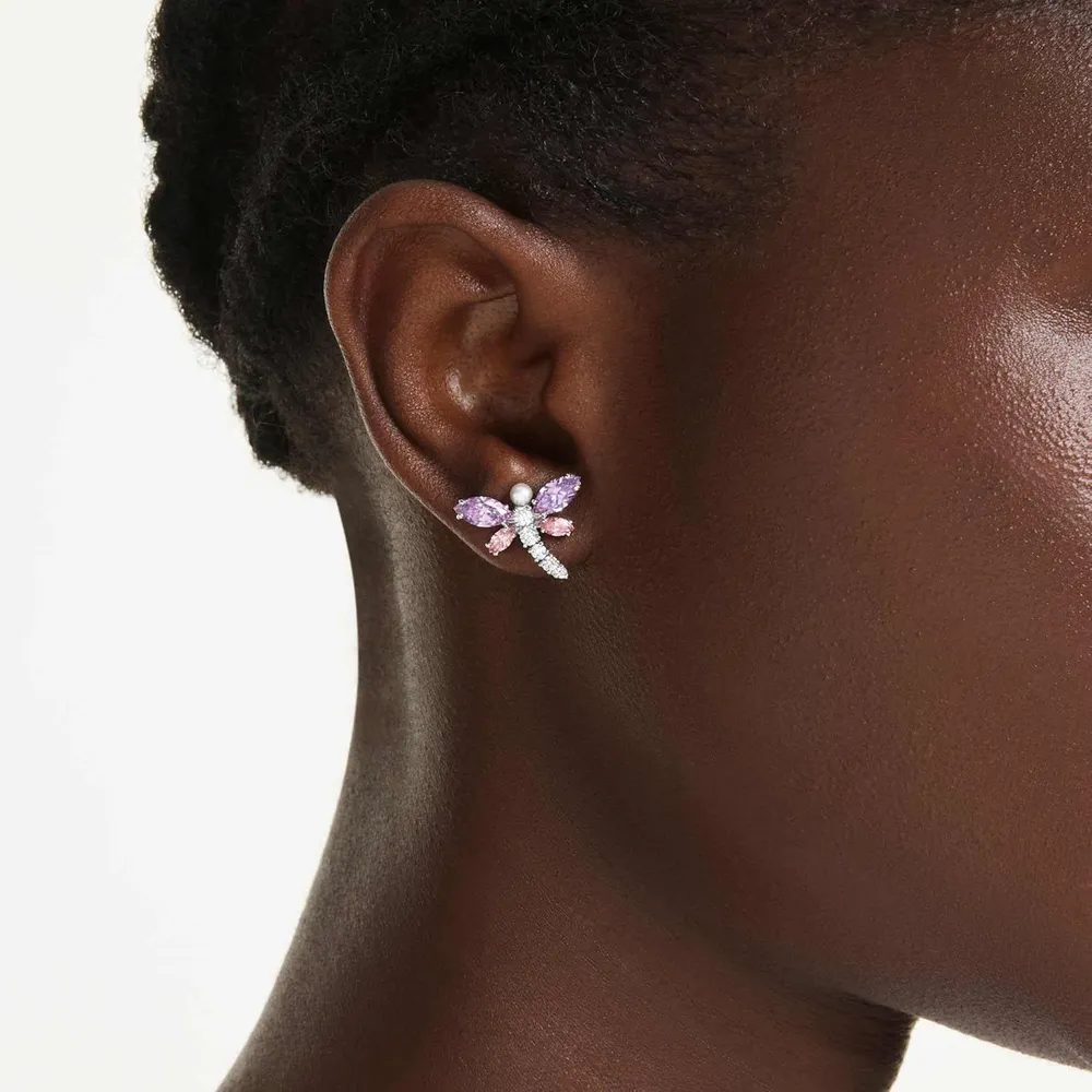 SWAROVSKI ARETES ESTUDIO LIBÉLULA ACABADO RODIO PARA MUJER | MULTICOLOR