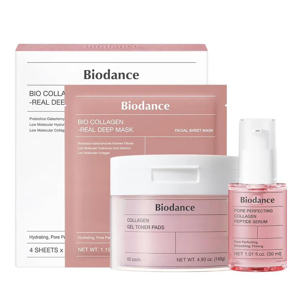 SET BIODANCE COLÁGENO MASCARILLA & ALMOHADILLAS & SUERO