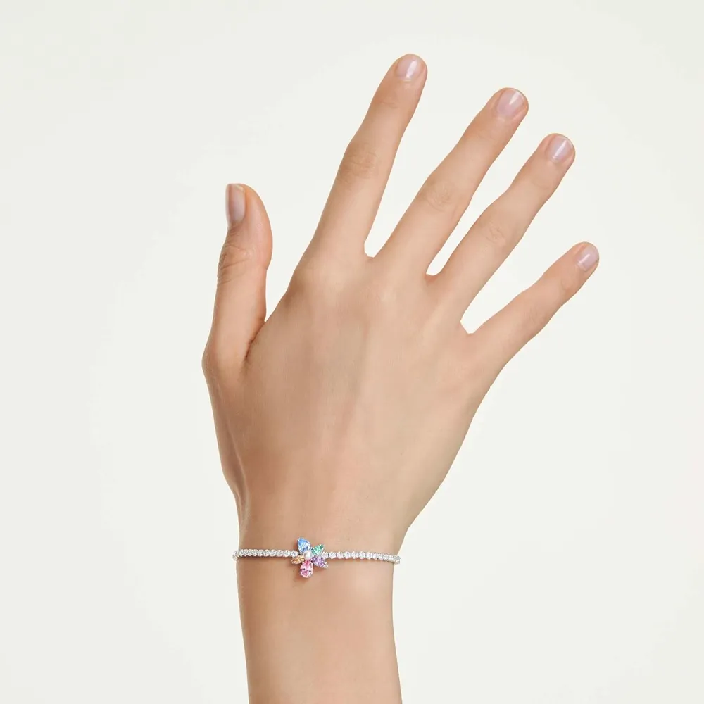 SWAROVSKI PULSERA FLOR SILVESTRE ACABADO RODIO PARA MUJER | MULTICOLOR