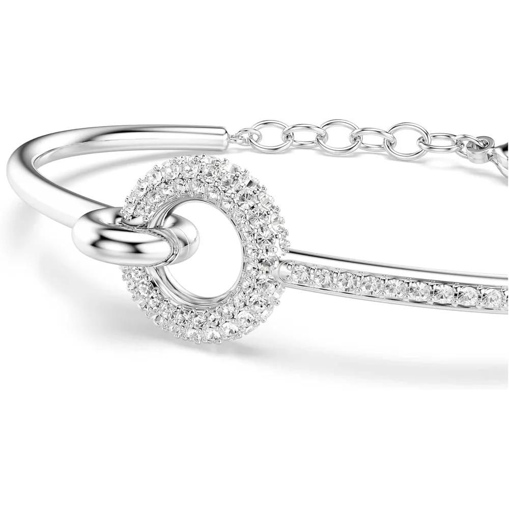 SWAROVSKI PULSERA BANGLE PAVÉ DEXTERA ACABADO RODIO PARA MUJER | PLATEADO