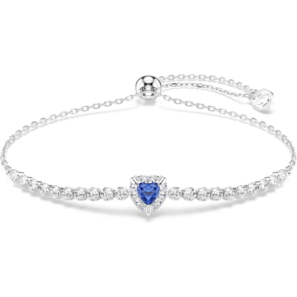 SWAROVSKI PULSERA CORAZÓN ACABADO RODIO PARA MUJER | PLATEADO/AZUL