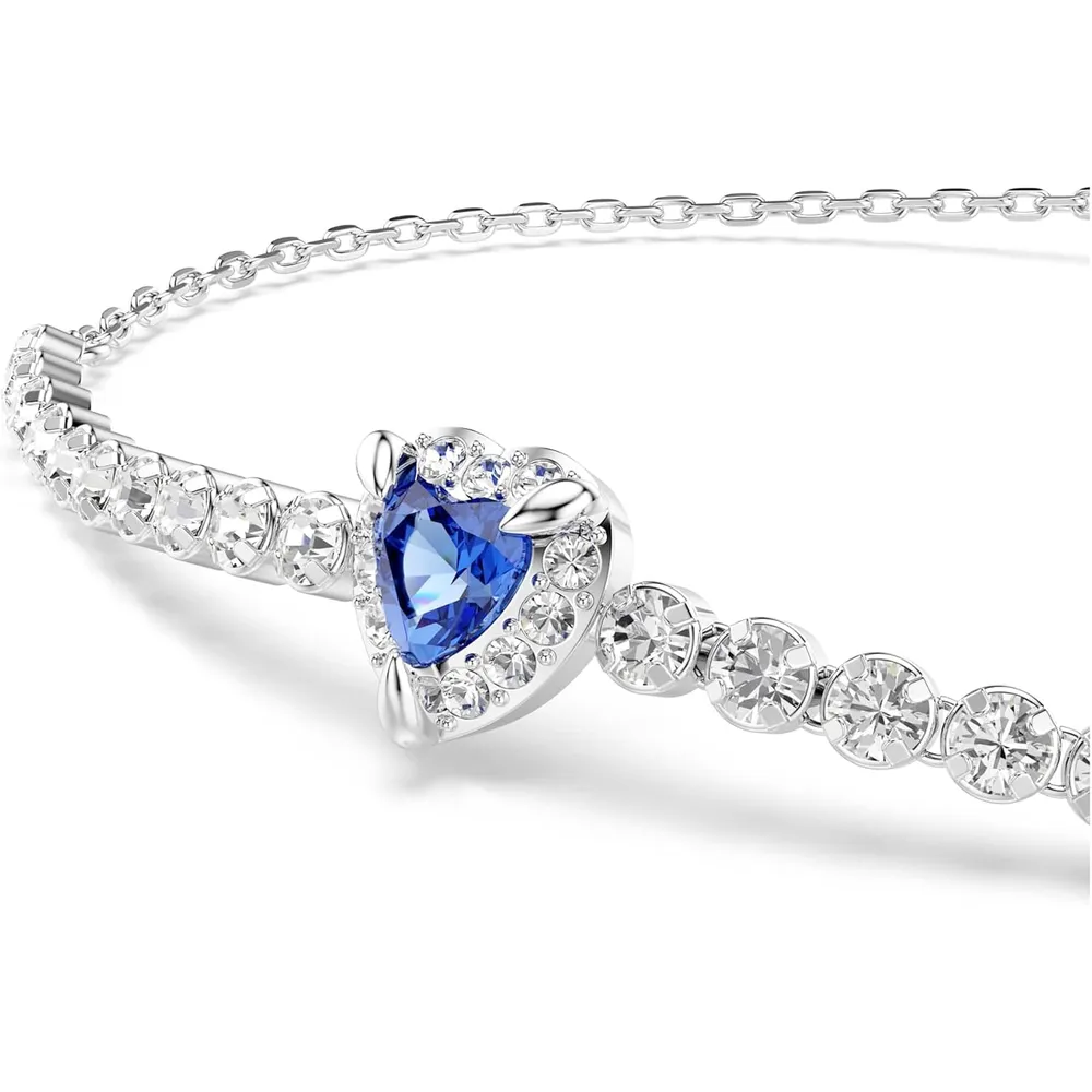 SWAROVSKI PULSERA CORAZÓN ACABADO RODIO PARA MUJER | PLATEADO/AZUL