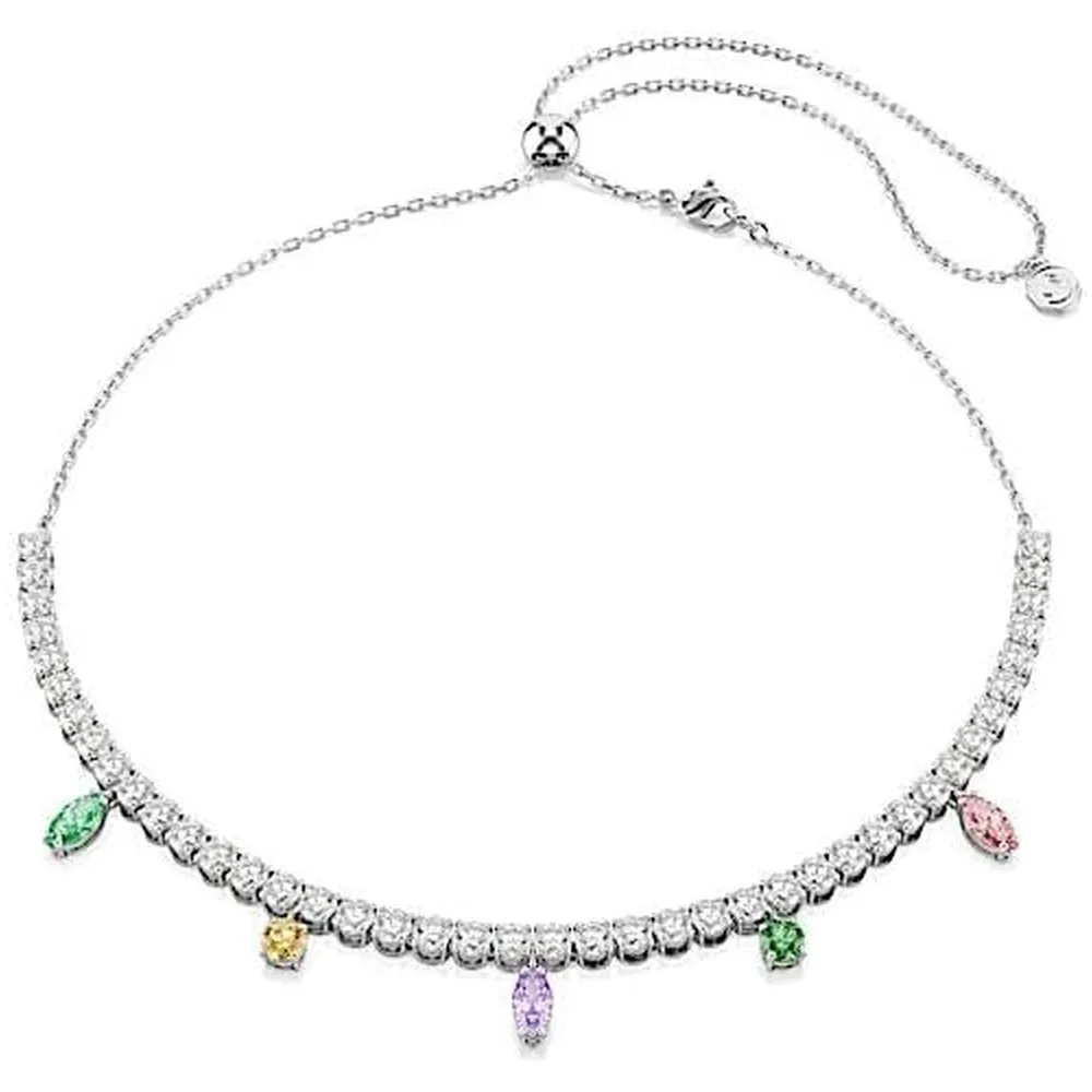SWAROVSKI COLLAR CHOKER MULTICOLOR ACABADO RODIO PARA MUJER | MULTICOLOR