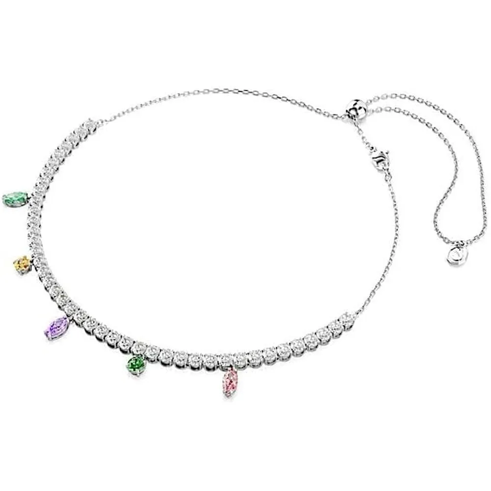 SWAROVSKI COLLAR CHOKER MULTICOLOR ACABADO RODIO PARA MUJER | MULTICOLOR