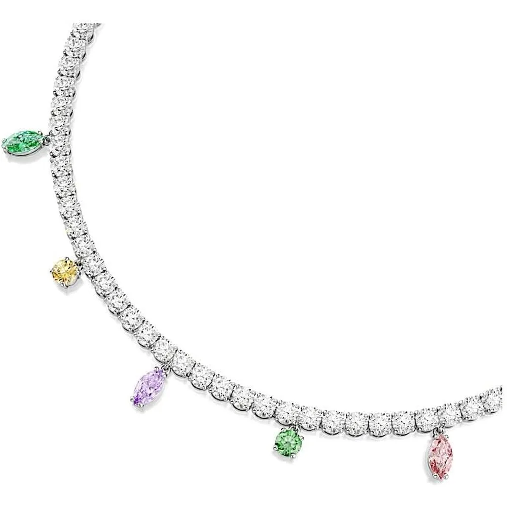 SWAROVSKI COLLAR CHOKER MULTICOLOR ACABADO RODIO PARA MUJER | MULTICOLOR