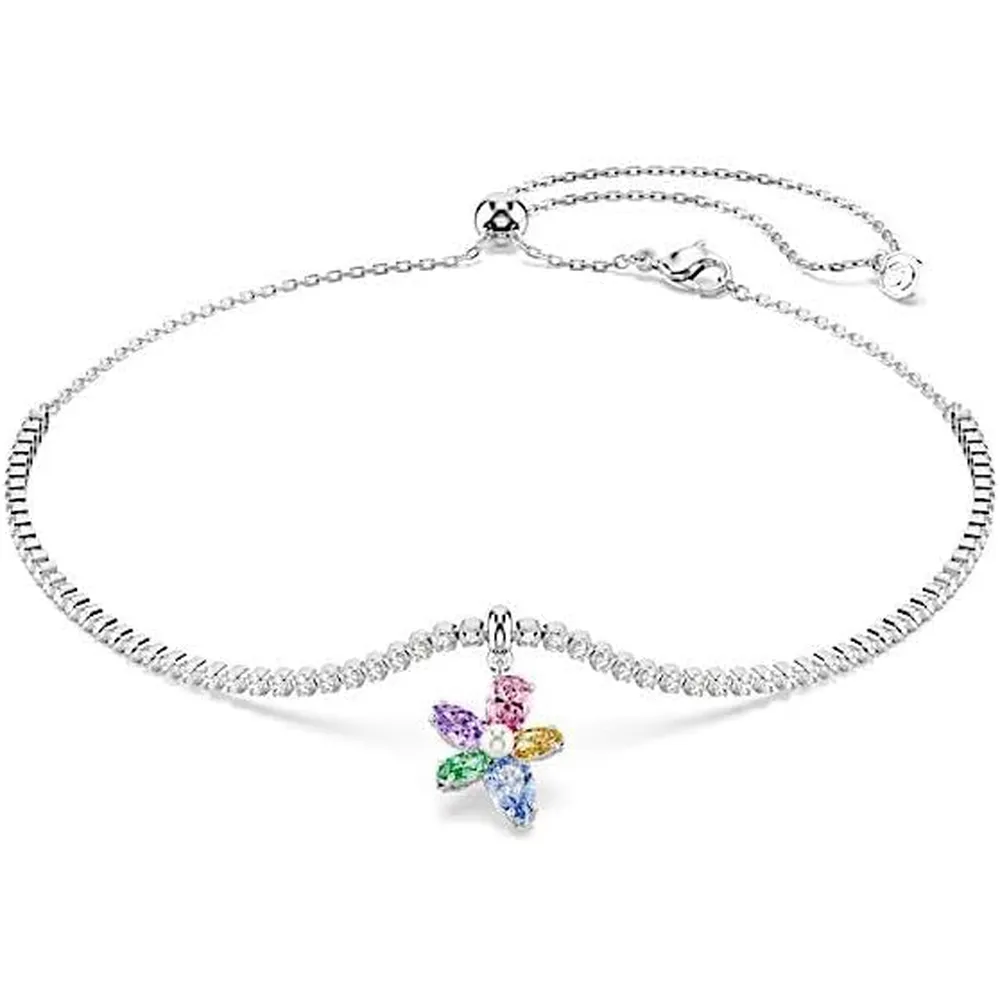 SWAROVSKI COLLAR CHOKER FLOR SILVESTRE ACABADO RODIO PARA MUJER | MULTICOLOR