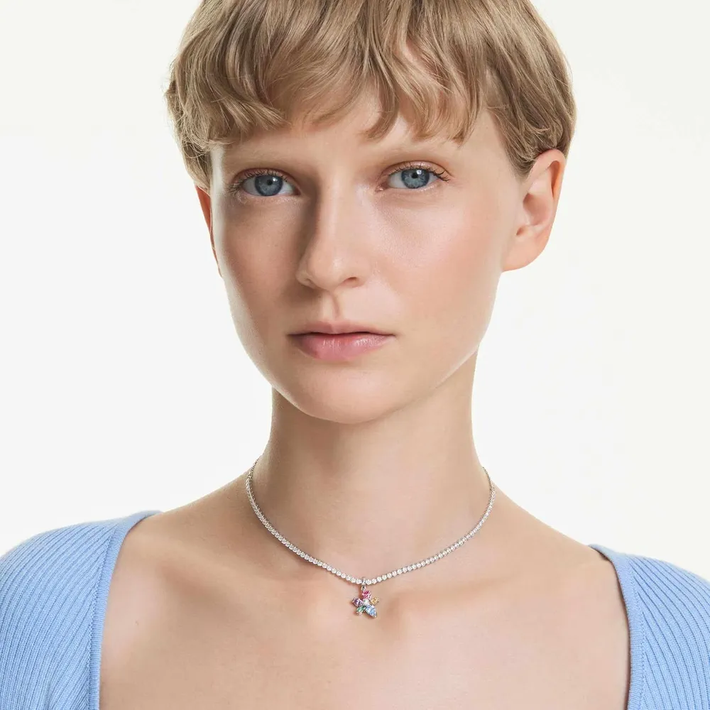 SWAROVSKI COLLAR CHOKER FLOR SILVESTRE ACABADO RODIO PARA MUJER | MULTICOLOR