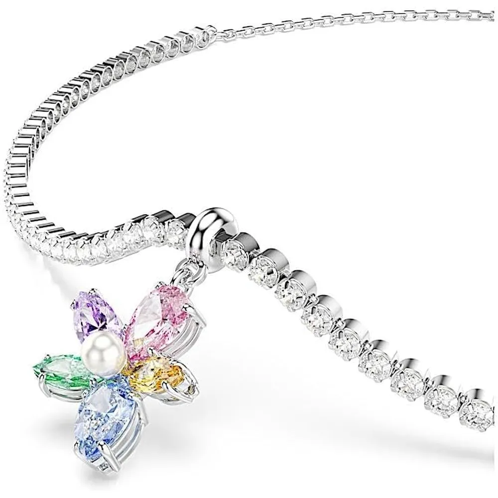 SWAROVSKI COLLAR CHOKER FLOR SILVESTRE ACABADO RODIO PARA MUJER | MULTICOLOR