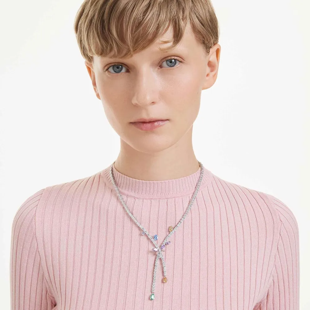 SWAROVSKI ARIANA GRANDE COLLAR LIBÉLULA CRUZADO ACABADO RODIO PARA MUJER | MULTICOLOR