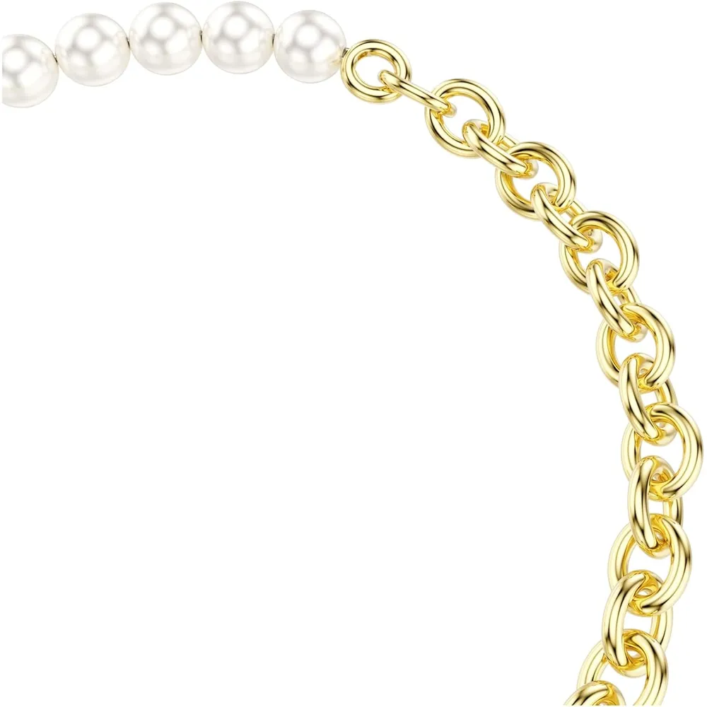 SWAROVSKI PULSERA CORAZÓN PERLA ACABADO ORO PARA MUJER | DORADO/BLANCO