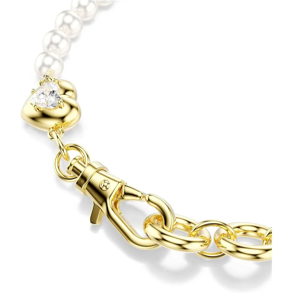 SWAROVSKI PULSERA CORAZÓN PERLA ACABADO ORO PARA MUJER | DORADO/BLANCO