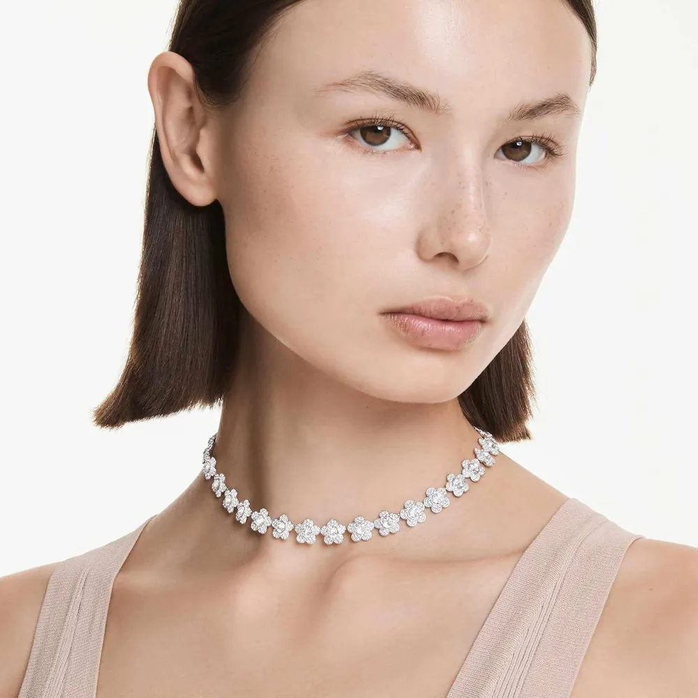 SWAROVSKI ARIANA GRANDE COLLAR FLORES ACABADO RODIO PARA MUJER | TRANSPARENTE