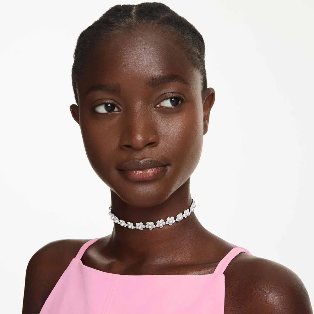 SWAROVSKI ARIANA GRANDE COLLAR FLORES PERLAS PARA MUJER | TRANSPARENTE
