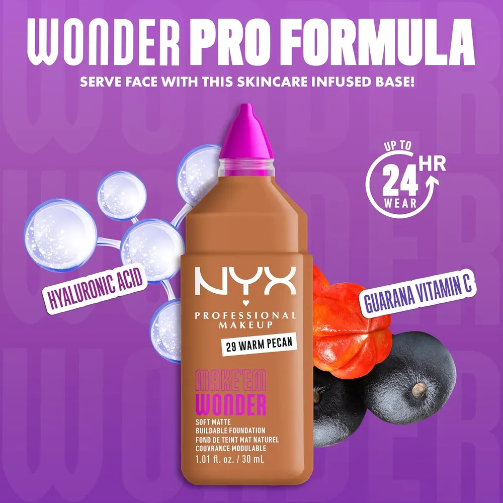 b0fzc4pgwf_3_webp.webp NYX Make 'em Wonder Base Líquida | 29 Warm Pecan