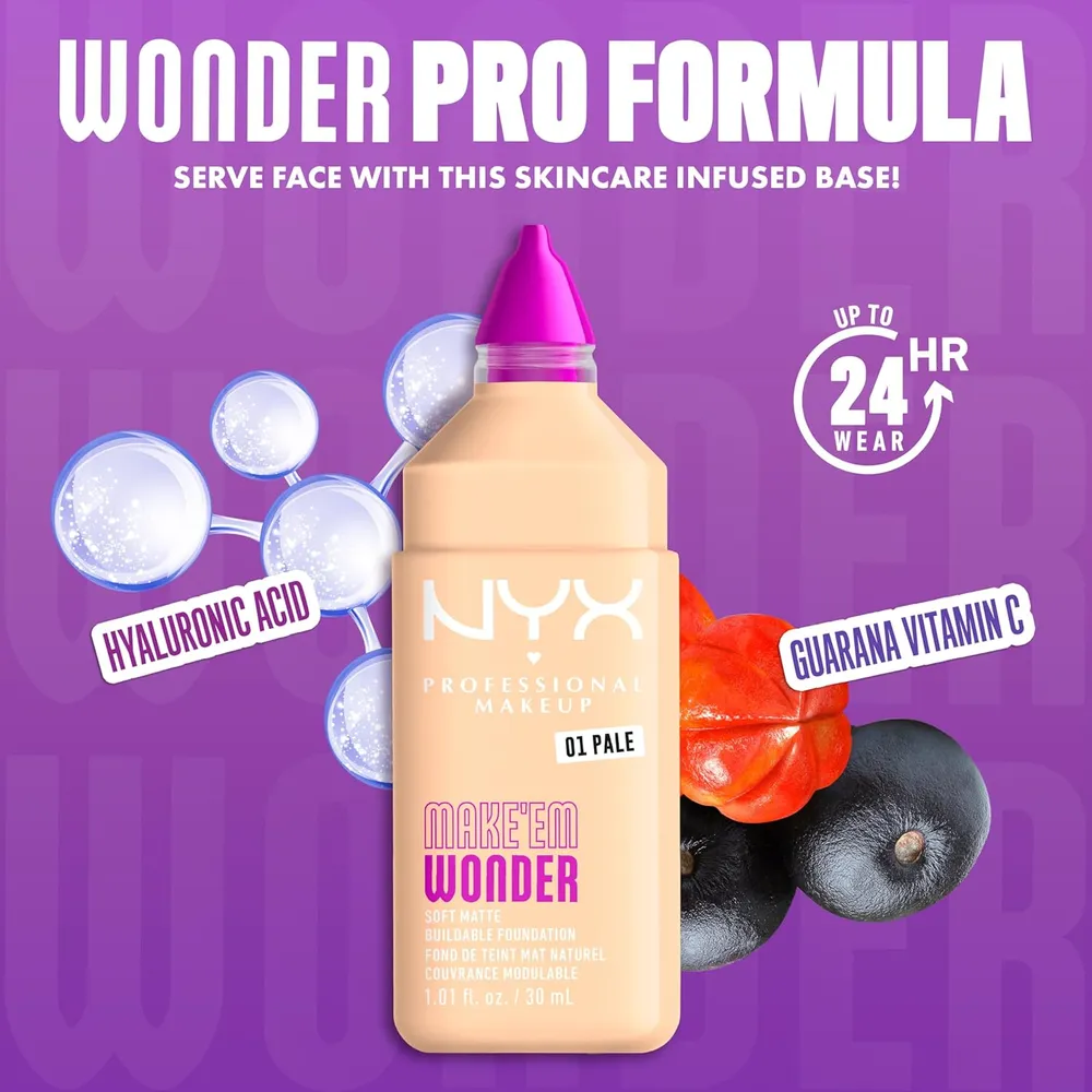 NYX Make 'em Wonder Base Líquida | 01 Pale