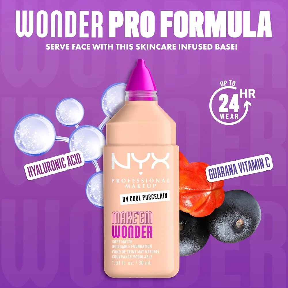 NYX Make 'em Wonder Base Líquida | 04 Cool Porcelain