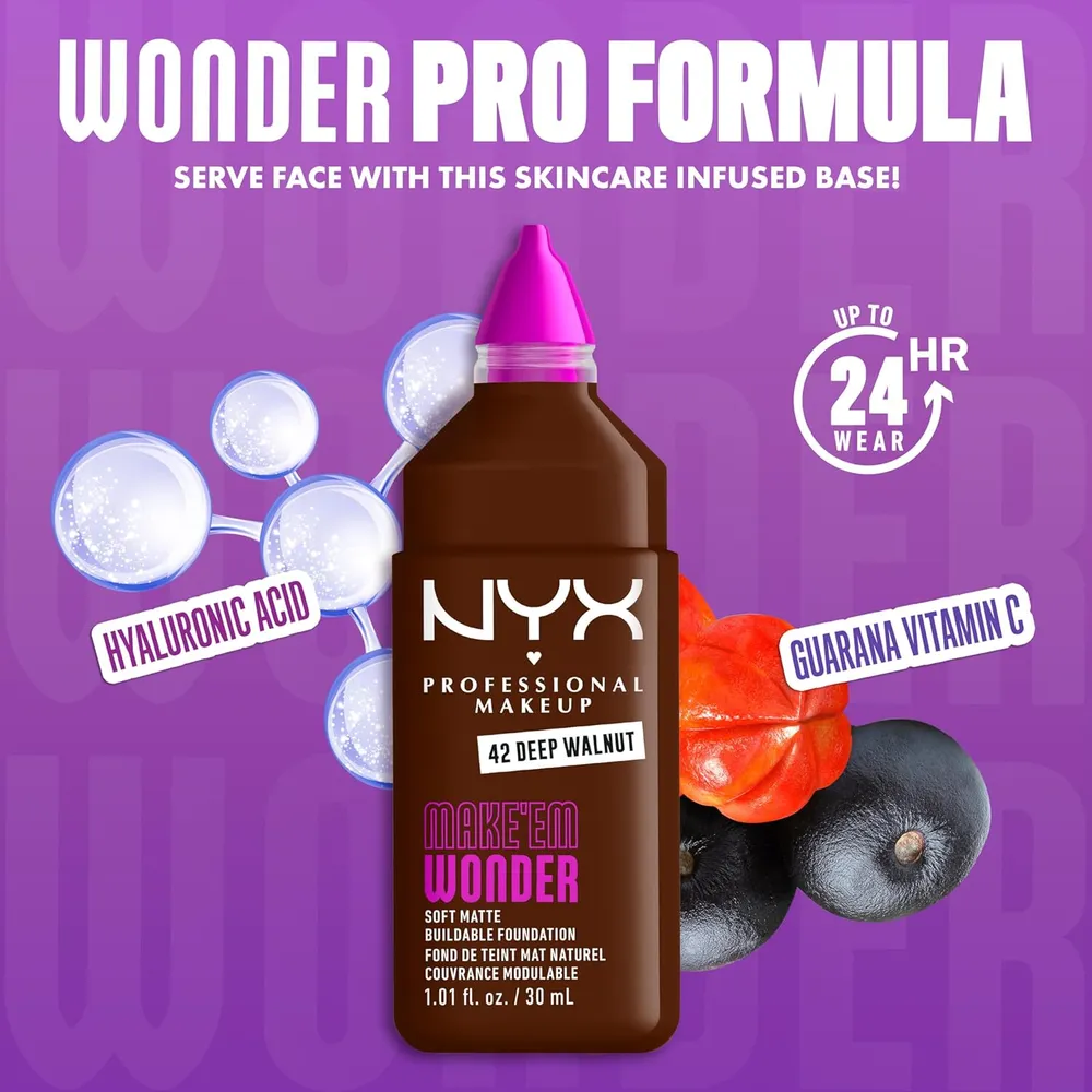 NYX Make 'em Wonder Base Líquida | 42 Deep Walnut