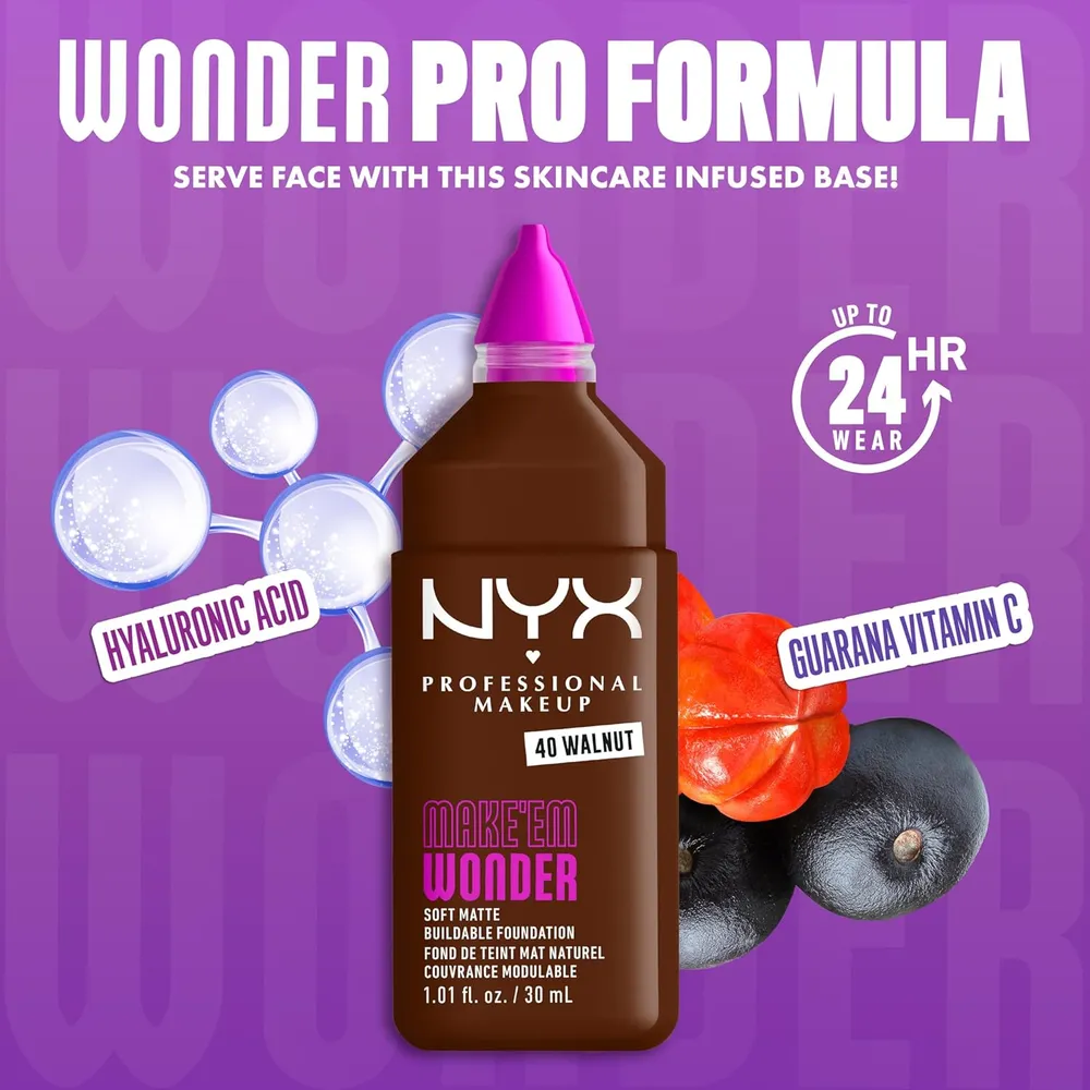 NYX Make 'em Wonder Base Líquida | 40 Walnut