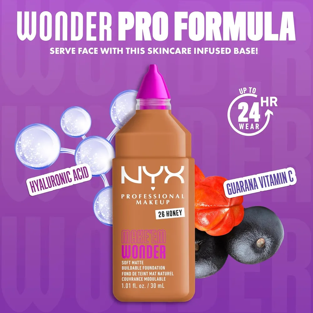 b0fzcgvtkz_3_webp.webp NYX Make 'em Wonder Base Líquida | 26 Honey
