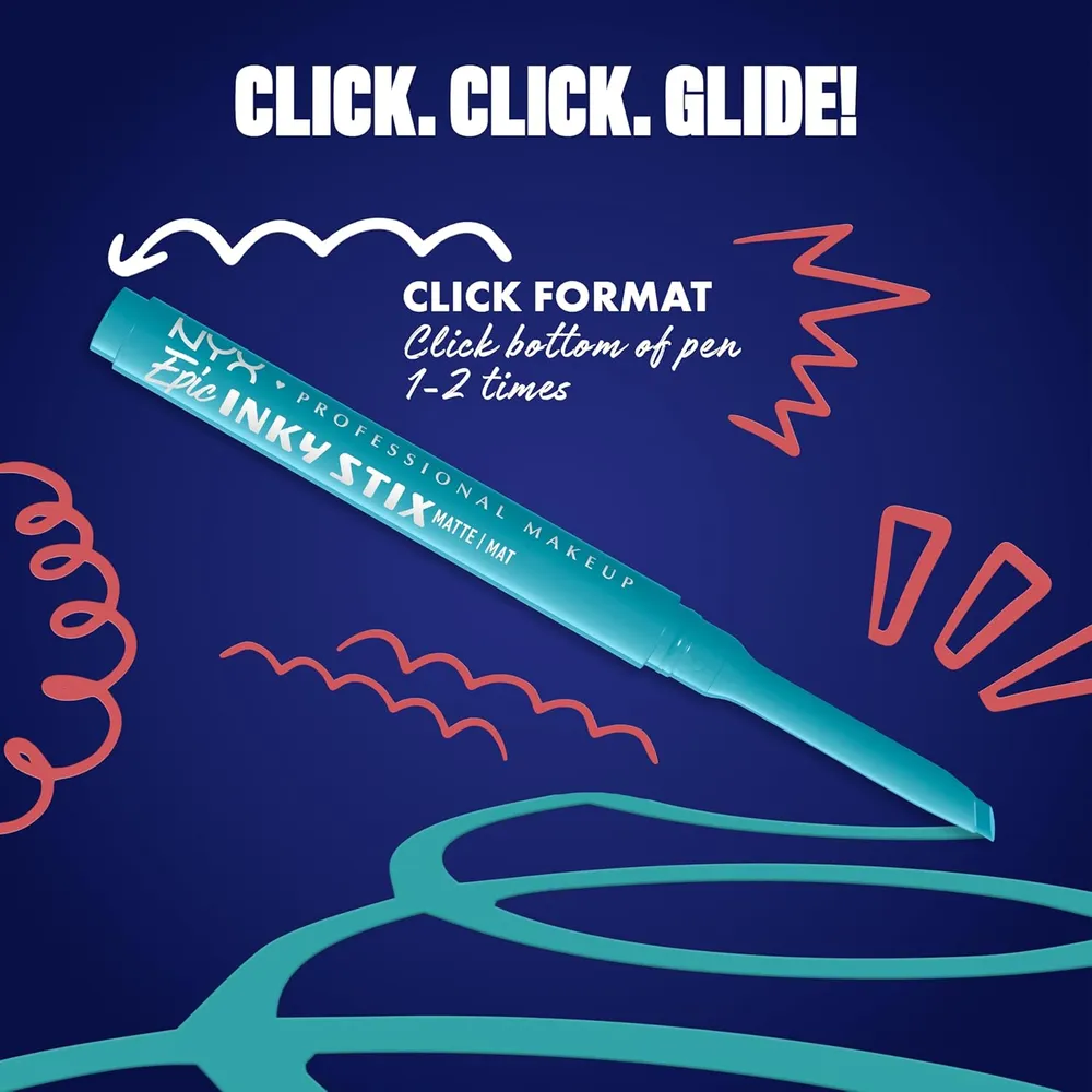 NYX Epic Inky Stix Delineador de Ojos | 07 Cyber Cyan