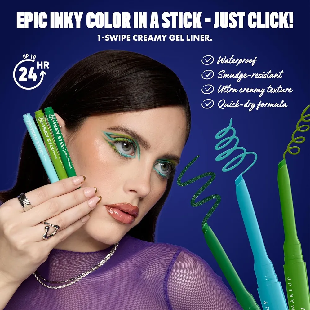 NYX Epic Inky Stix Delineador de Ojos | 07 Cyber Cyan