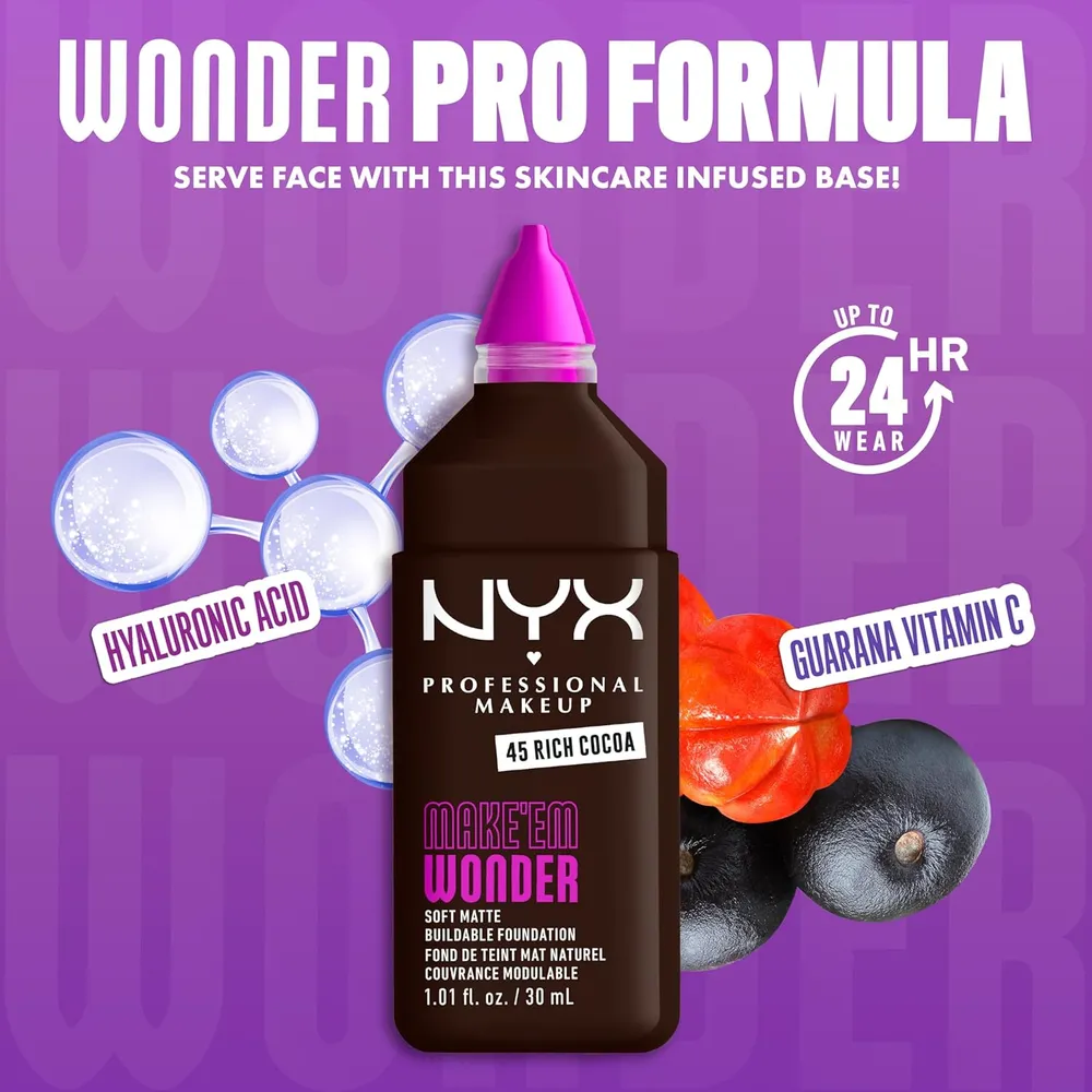 NYX Make 'em Wonder Base Líquida | 45 Rich Cocoa