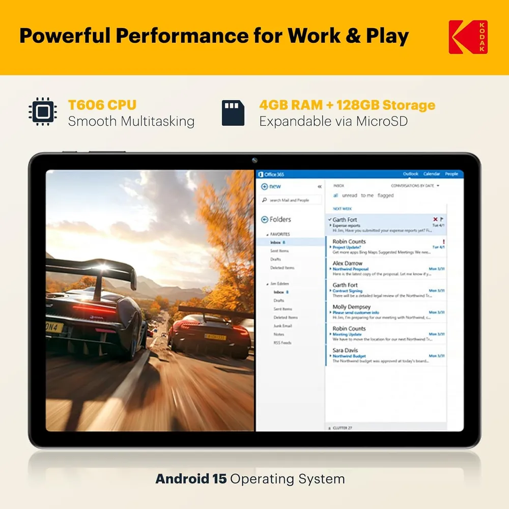Kodak K11 tableta Full HD Android 128 GB