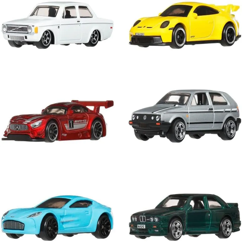HOT WHEELS ESTILO EUROPEO SET 6 PZS (ESTILOS DIVERSOS)