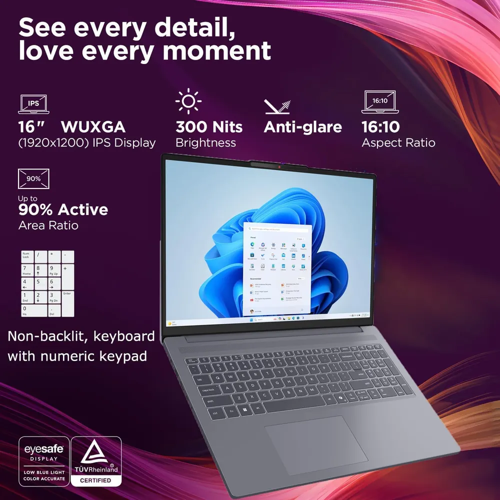 LAPTOP LENOVO IDEAPAD SLIM 3 15" FHD+ INTEL I5-13420H 16GB RAM 512GB SSD-TECLADO INGLES | MOON GREY