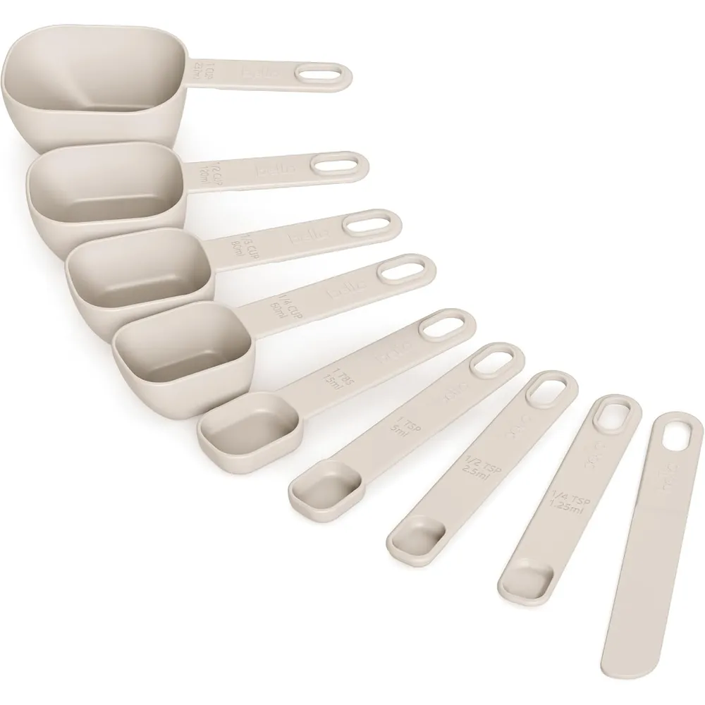 SET DE TAZAS Y CUCHARAS MEDIDORAS 9 PIEZAS BELLA