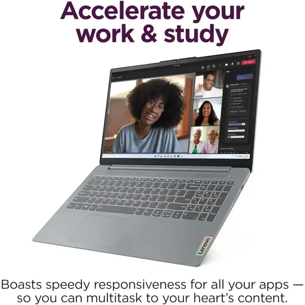 LAPTOP IDEAPAD SLIM 3I I3-N305 LENOVO 15.6" 128GB SSD 8GB RAM W11 S - TECLADO INGLÉS | ARCTIC GRAY