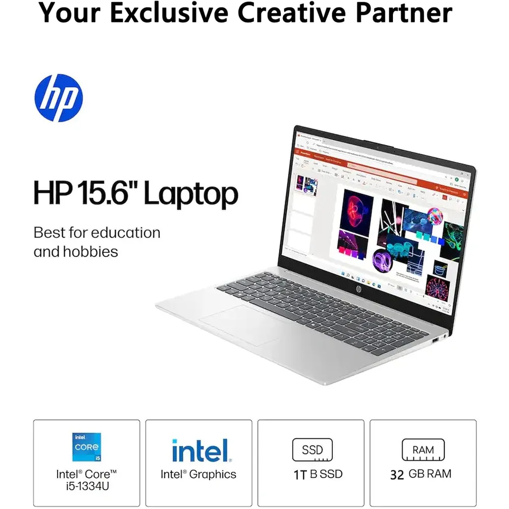 LAPTOP 15.6" I5-1334U HP 15.6" 1TB SSD 32GB RAM W11 - TECLADO INGLÉS
