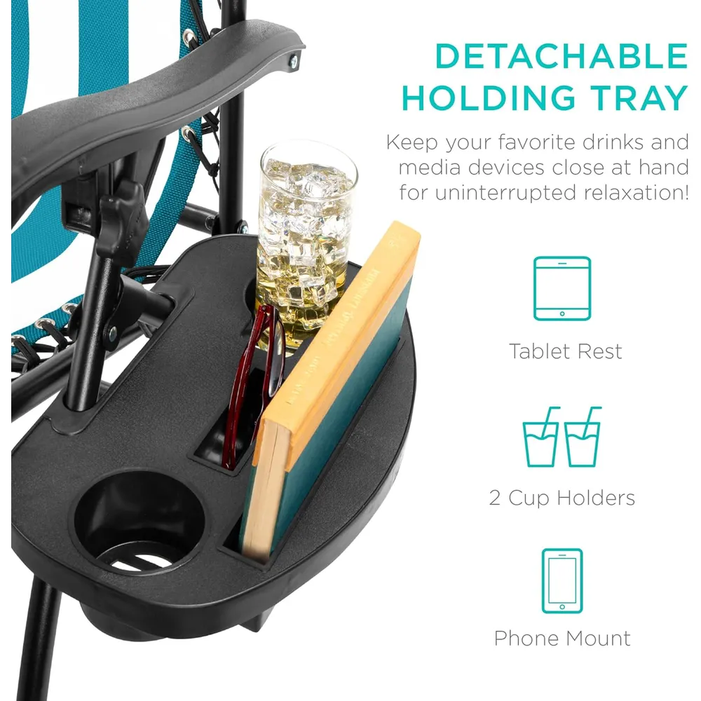 Juego de 2 sillones reclinables con portavasos Best Choice Products | Peacock Striped
