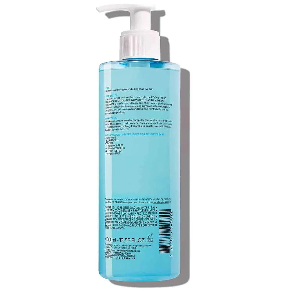 PACK 2 LA ROCHE-POSAY TOLERIANE LIMPIADOR FACIAL PURIFICANTE 13.5 OZ / 400 ML
