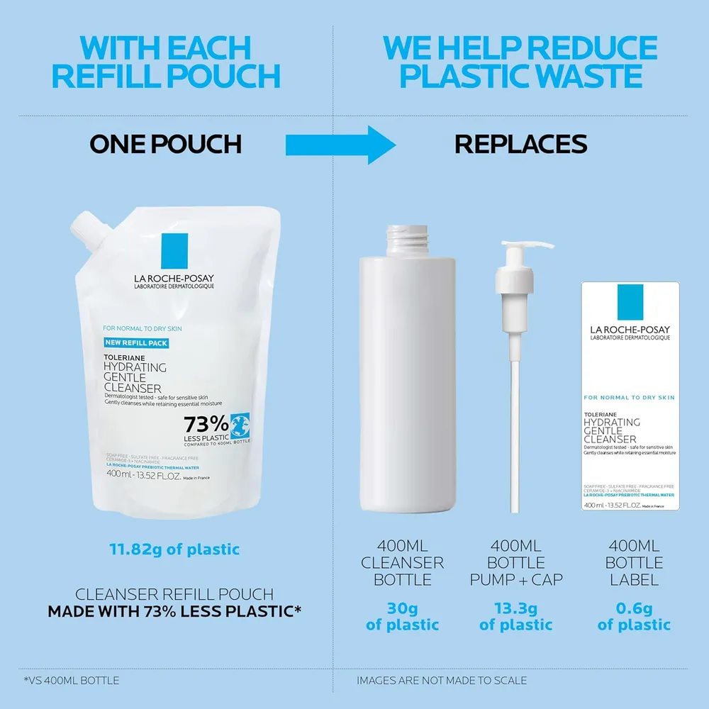 PACK 2 LA ROCHE-POSAY TOLERIANE LIMPIADOR FACIAL HIDRATANTE SUAVE 13.5 OZ / 400 ML