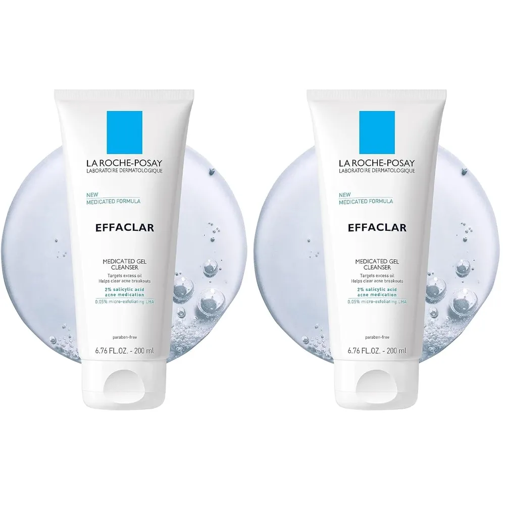PACK 2 LA ROCHE-POSAY EFFACLAR GEL LIMPIADOR MEDICADO ÁCIDO SALICÍLICO 2% 6.7 OZ / 200 ML