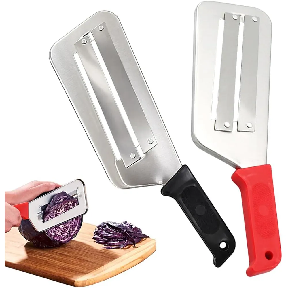 PACK 2 CUCHILLO RALLADOR DE REPOLLO ACERO INOXIDABLE TUMPLUS ROJO/NEGRO