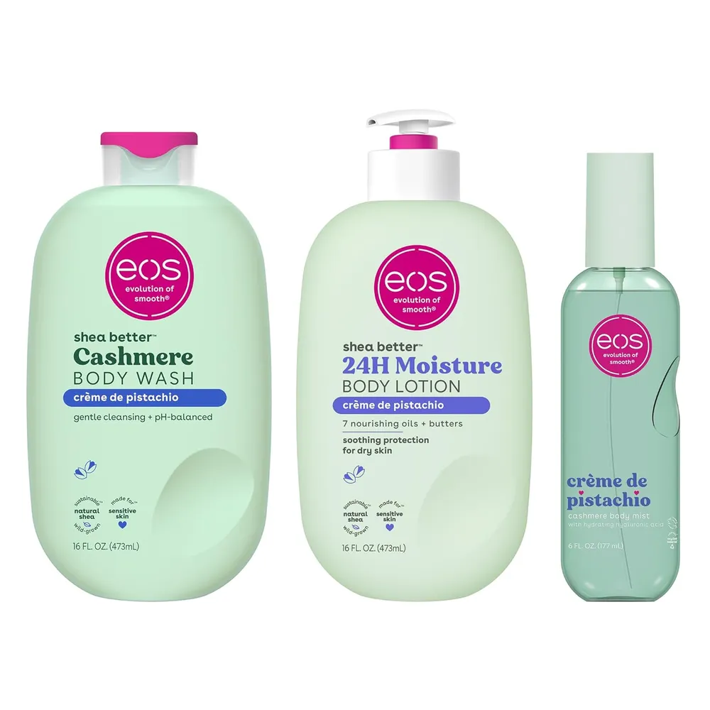 SET CUIDADO CORPORAL EOS 3 PZS  | CREMA DE PISTACHO