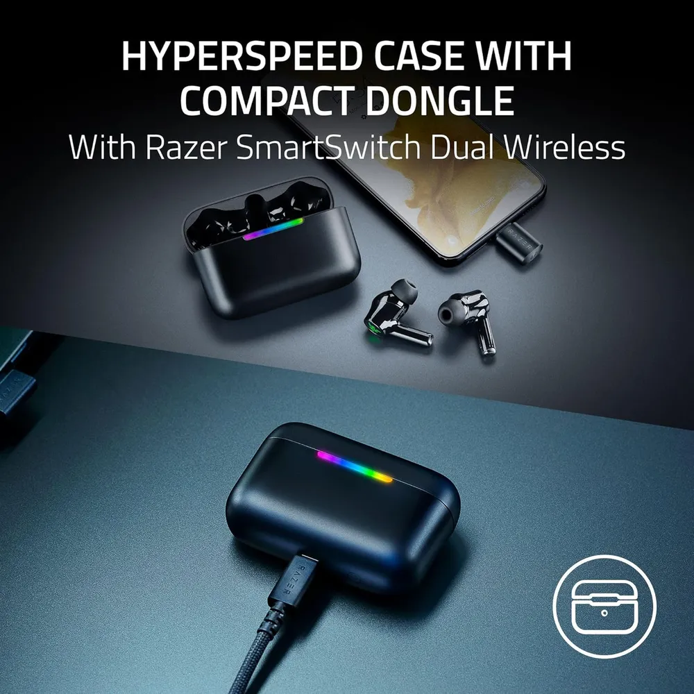 AUDÍFONOS INALÁMBRICOS HAMMERHEAD V3 HYPERSPEED RAZER | NEGRO