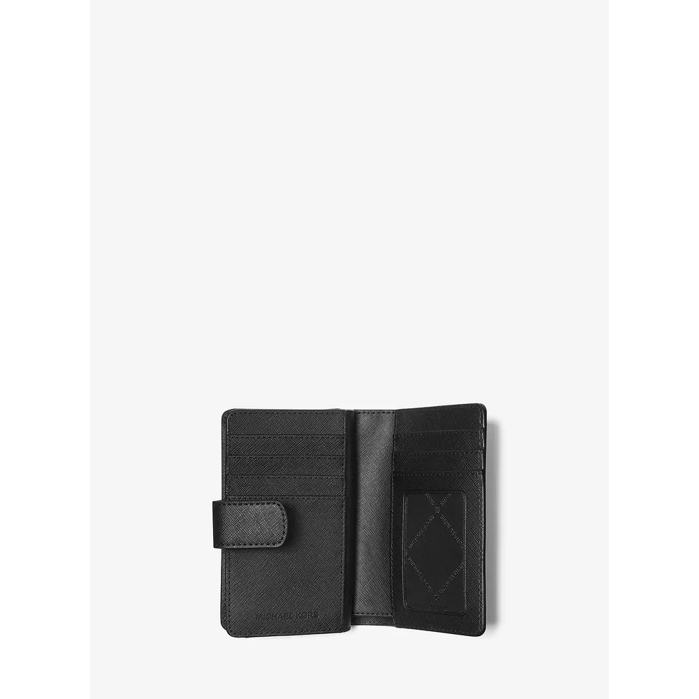 Michael Kors Cartera mediana de piel de grano cruzado | Negro